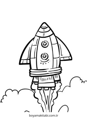 Roket boyama sayfası – keyifli zaman, renkli çizimler