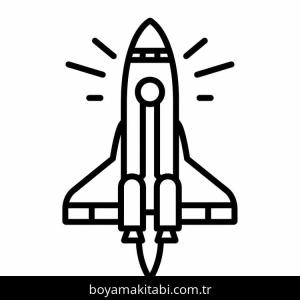 Roket boyama sayfası – sevimli karakter, sanatsal çalışma