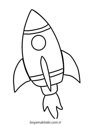 Roket boyama sayfası – okul öncesi, evde etkinlik