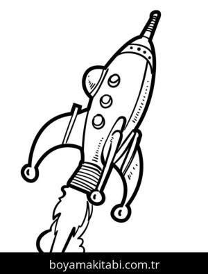 Roket boyama sayfası – eğitici aktivite, yaratıcılık