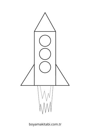 Roket boyama sayfası – eğitici aktivite, yaratıcılık