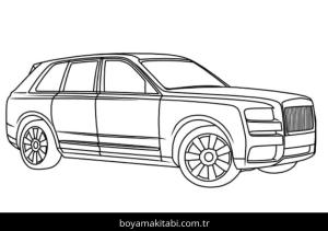 Rolls Royce boyama sayfası – çocuklar için, çizgi film temalı