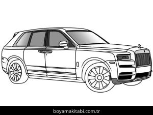 Rolls Royce boyama sayfası – PDF indir, sevimli karakter