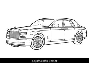 Rolls Royce boyama sayfası – sevimli karakter, sanatsal çalışma
