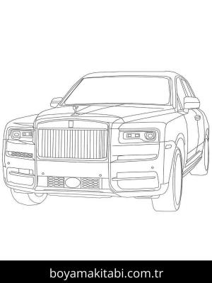 Rolls Royce boyama sayfası – eğlenceli etkinlik, el becerilerini geliştirir