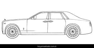 Rolls Royce boyama sayfası – el becerilerini geliştirir, boyama çalışması