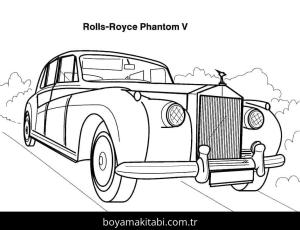 Rolls Royce boyama sayfası – çizgi film temalı, basit çizim