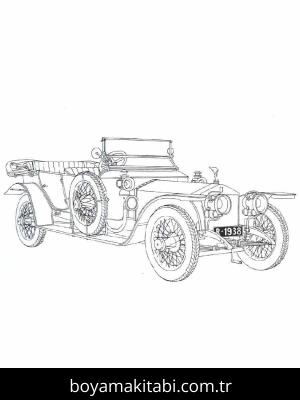 Rolls Royce boyama sayfası – boyama çalışması, yaratıcılığı geliştirir