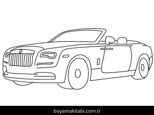 Rolls Royce boyama sayfası – çizgi film temalı, basit çizim