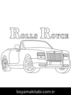 Rolls Royce boyama sayfası – renkli çizimler, okul öncesi