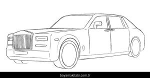 Rolls Royce boyama sayfası – çocuk aktivitesi, PDF indir