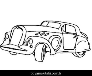 Rolls Royce boyama sayfası – basit çizim, kolay boyama