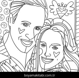 Romero Britto boyama sayfası – renkli çizimler, okul öncesi