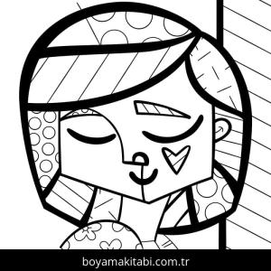 Romero Britto boyama sayfası – el becerilerini geliştirir, boyama çalışması