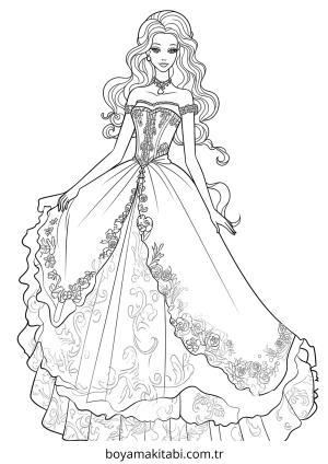Royal Princess boyama sayfası – el becerilerini geliştirir, boyama çalışması