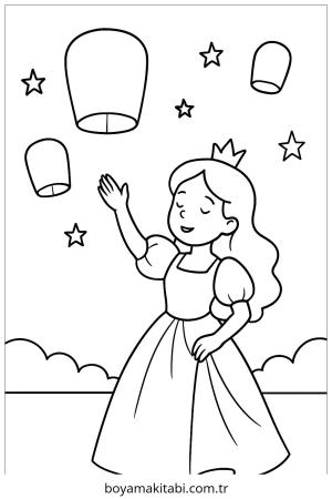 Royal Princess boyama sayfası – yaratıcılık, eğlenceli etkinlik