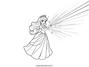 Royal Princess boyama sayfası – çocuk aktivitesi, PDF indir