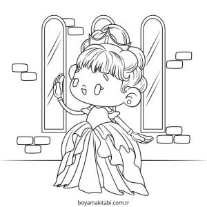 Royal Princess boyama sayfası – boyama etkinliği, çocuk aktivitesi