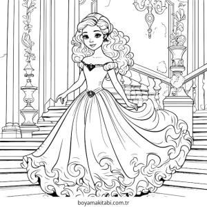 Royal Princess boyama sayfası – sanatsal çalışma, çocuklar için