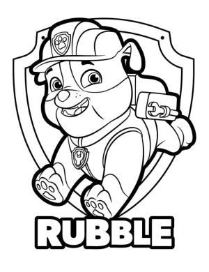 Rubble Paw Patrol boyama sayfası,  coloring page, Paw Patrol dan Rubble, 