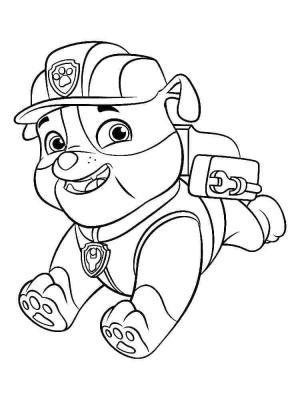 Rubble Paw Patrol boyama sayfası,  coloring page, Mutlu Rubble Paw Patrol, 