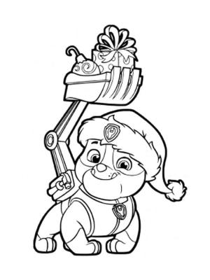 Rubble Paw Patrol boyama sayfası,  coloring page, Rubble Paw Patrol Noel’de, 