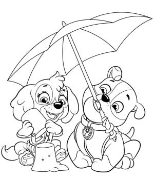 Rubble Paw Patrol boyama sayfası,  coloring page, Rubble ve Skye Paw Patrol, 