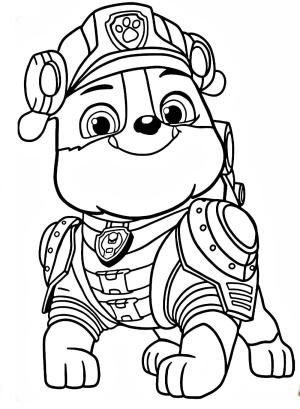 Rubble Paw Patrol boyama sayfası,  coloring page, Havalı Rubble Paw Patrol, 