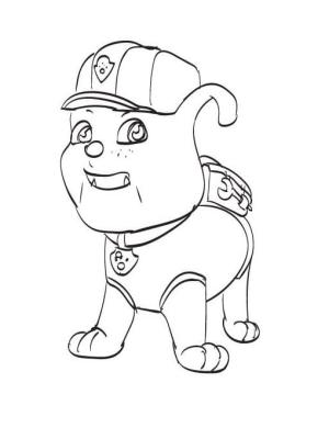 Rubble Paw Patrol boyama sayfası,  coloring page, Printable Rubble Paw Patrol, 