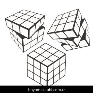 Rubik boyama sayfası – kolay boyama, eğitici aktivite