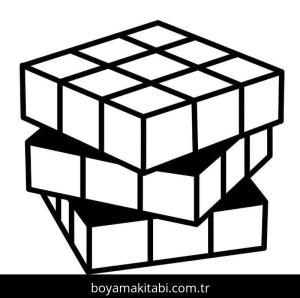 Rubik boyama sayfası – çocuklar için, çizgi film temalı