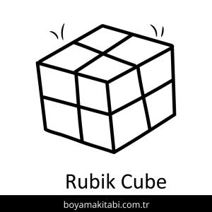 Rubik boyama sayfası – eğitici aktivite, yaratıcılık