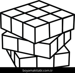 Rubik boyama sayfası – sevimli karakter, sanatsal çalışma