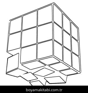 Rubik boyama sayfası – sanatsal çalışma, çocuklar için