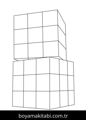 Rubik boyama sayfası – yaratıcılığı geliştirir, keyifli zaman