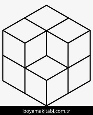 Rubik boyama sayfası – el becerilerini geliştirir, boyama çalışması