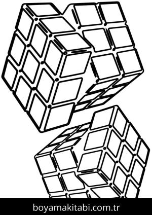 Rubik boyama sayfası – boyama etkinliği, çocuk aktivitesi