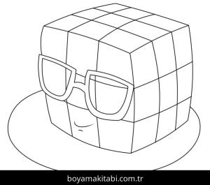 Rubik boyama sayfası – çocuk aktivitesi, PDF indir