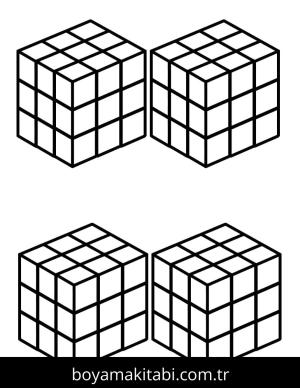 Rubik boyama sayfası – boyama çalışması, yaratıcılığı geliştirir