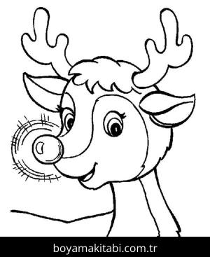 Rudolph boyama sayfası – keyifli zaman, renkli çizimler