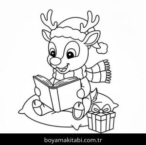 Rudolph boyama sayfası – el becerilerini geliştirir, boyama çalışması