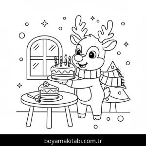 Rudolph boyama sayfası – çocuk aktivitesi, PDF indir