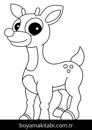 Rudolph boyama sayfası – evde etkinlik, ücretsiz yazdır