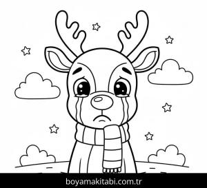 Rudolph boyama sayfası – PDF indir, sevimli karakter