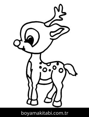 Rudolph boyama sayfası – el becerilerini geliştirir, boyama çalışması