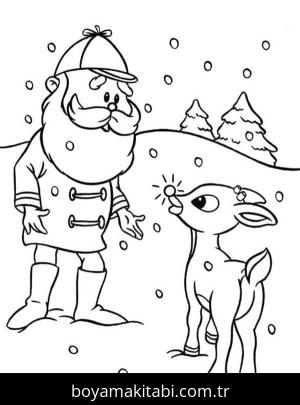 Rudolph boyama sayfası – boyama çalışması, yaratıcılığı geliştirir
