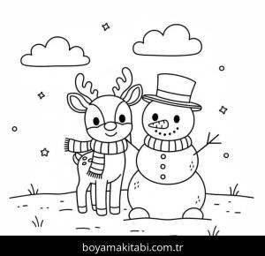 Rudolph boyama sayfası – çocuklar için, çizgi film temalı