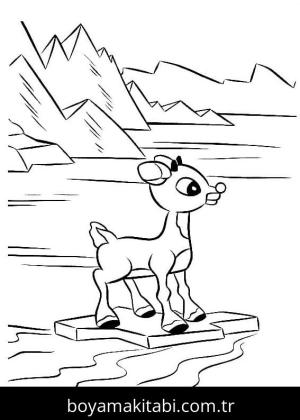 Rudolph boyama sayfası – eğitici aktivite, yaratıcılık