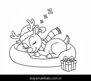 Rudolph boyama sayfası – eğitici aktivite, yaratıcılık