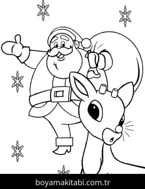 Rudolph boyama sayfası – çocuklar için, çizgi film temalı